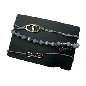 Silver love bracelet set